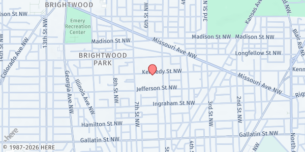 Map showing City Blossoms at 516 Kennedy St NW, Washington, DC