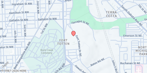 Map showing Community Family Life Services - Fort Totten Drive at 4860 Fort Totten Dr NE, Washington, DC