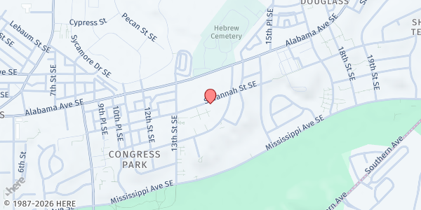 Map showing Congress Heights Family Success Center at 1345 Savannah St SE, Washington, DC