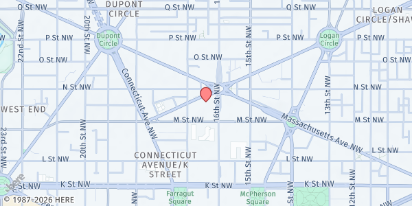 Map showing Crowder Owens Calvary Food Bank at 1608 Rhode Island Avenue Northwest, Washington, DC