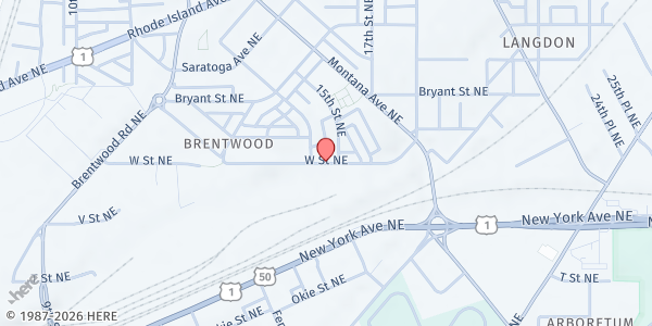 Map showing Crowder Owens Calvary Food Bank at 600 W Street NE, Washington, DC