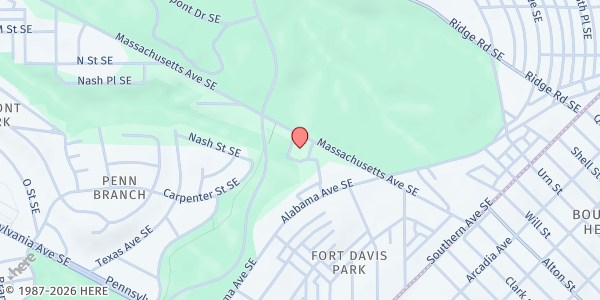 Map showing Dupont Park SDA Church at 3942 Alabama Ave. SE, Washington, DC