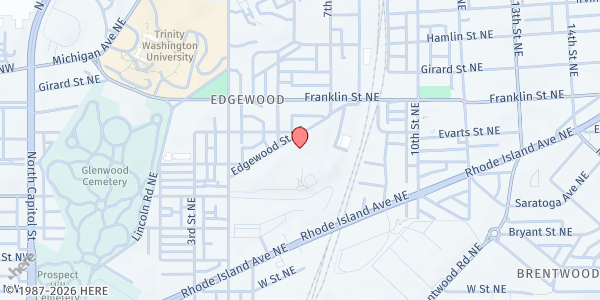 Map showing ECD - Edgewood Commons at 601 Edgewood Street NE, Washington, DC