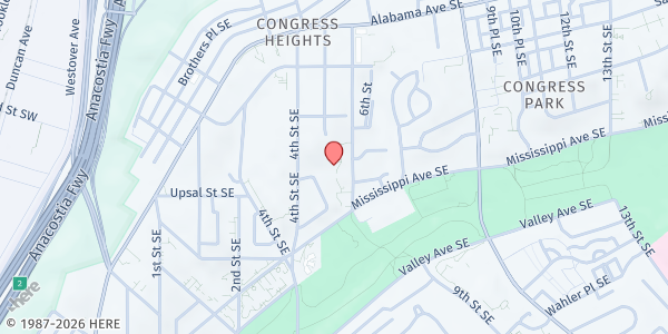 Map showing ECD - Meadowbrook at 3635 6th Street SE, Washington, DC