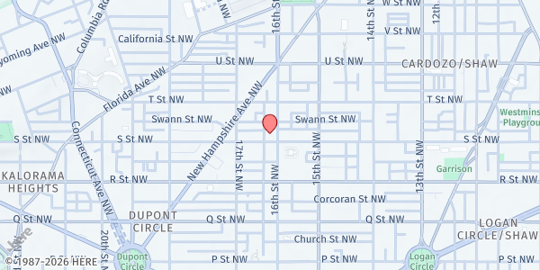 Map showing Food For All - 16th Street Distribution at 1810 16th St NW, Washington, DC