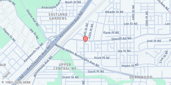 Map showing Good Success Christian Church at 4401 Sheriff Rd NE, Washington, DC