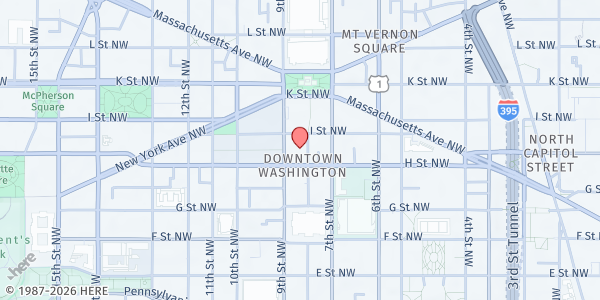 Map showing Greater New Hope Baptist Church at 816 8th STREET NW, Washington, DC