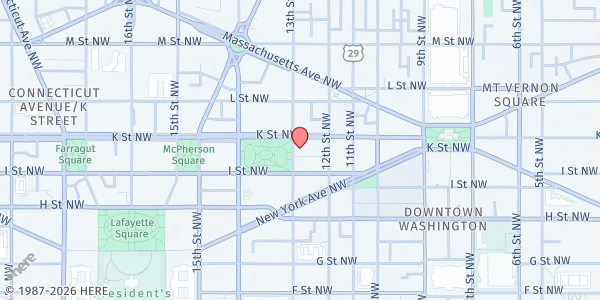 Map showing Immigrant Food+ at Planet Word Museum at 925 13th Street Northwest, Washington, DC