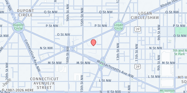 Map showing James Apartments at 1425 N St NW, Washington, DC