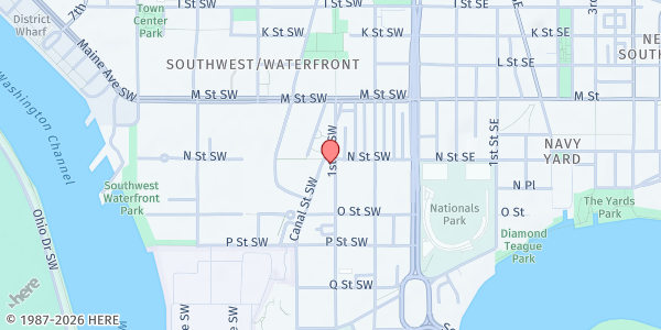 Map showing James Creek Dwellings at 100 N St SW, Washington, DC