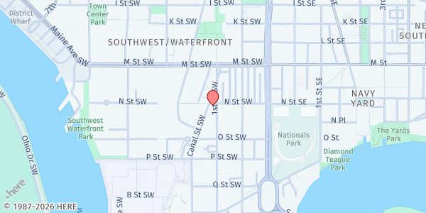 Map showing James Creek Resident Council at 100 N St SW, Washington, DC