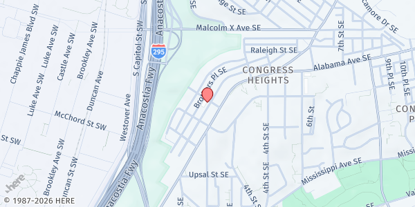 Map showing JSM Family Foundation Food Pantry - Assumption Catholic Church at 3401 Martin Luther King Jr Ave. SE, Washington, DC