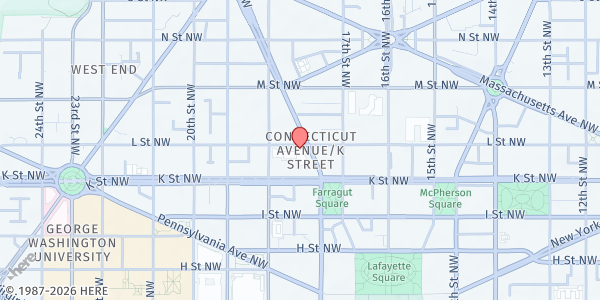 Map showing Leon Restaurants-L Street at 1724 L Street Northwest, Washington, DC