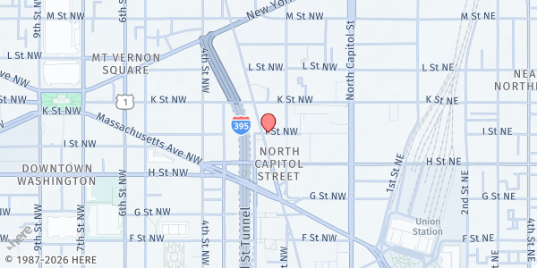 Map showing McKenna's Wagon: New Jersey Avenue and I Street NW at 116 I Street Northwest, Washington, DC