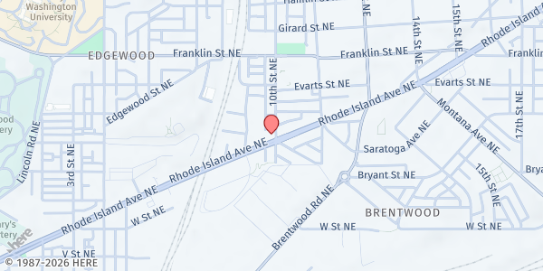 Map showing Metropolis Club at 938 Rhode Island Ave NE, Washington, DC