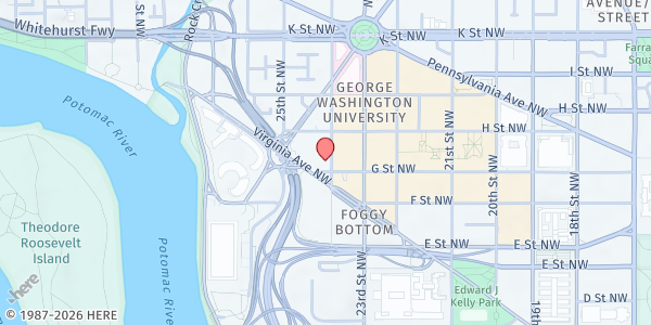 Map showing Miriam's Kitchen at 2401 Virginia Avenue Northwest, Washington, DC