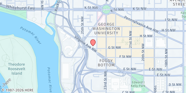 Map showing Miriam's Kitchen at 2401 Virginia Ave NW, Washington, DC