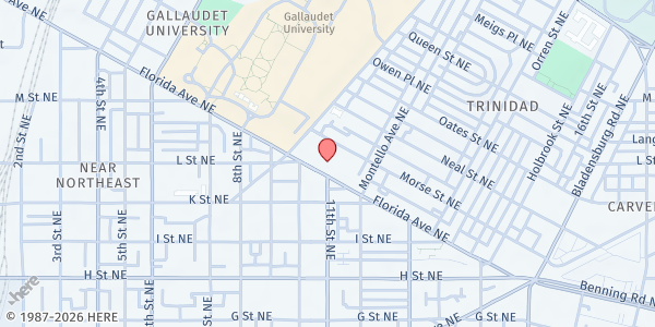 Map showing New Samaritan Baptist Church at 1100 Florida Ave NE, Washington, DC