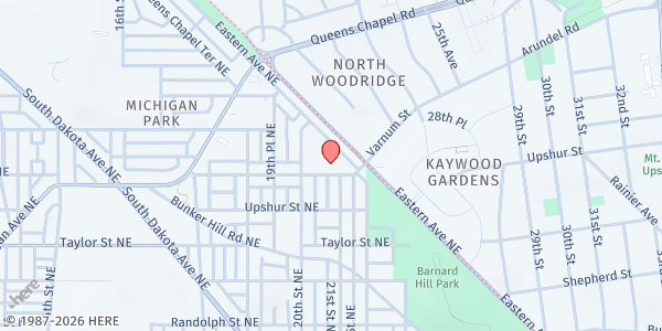 Map showing Northeastern Presbyterian Church at 2112 Varnum St. NE, Washington, DC