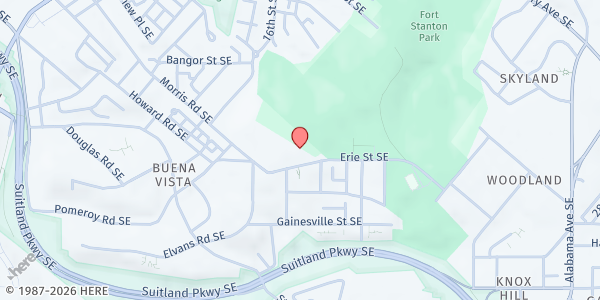 Map showing Our Lady of Perpetual Help Church at 1600 Morris Rd SE, Washington, DC