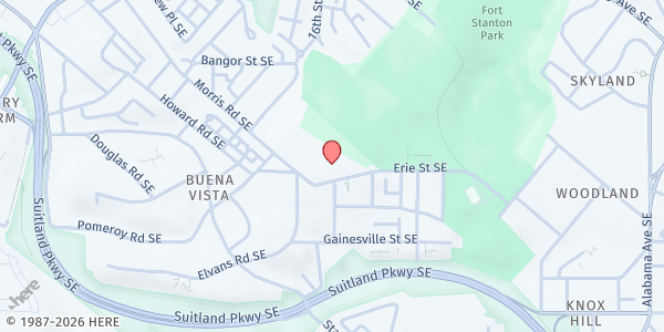 Map showing Our Lady of Perpetual Help Church at 1600 Morris Rd SE, Washington, DC