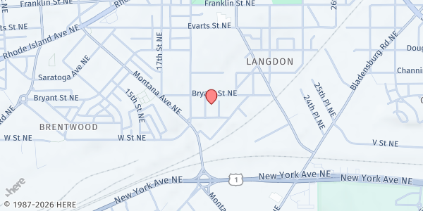 Map showing Plenty to Eat at Academy of Hope Public Charter School at 2315 18th Place NE, Washington, DC