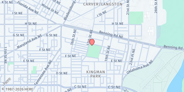 Map showing Rosedale Recreation Center at 1701 Gales Street Northeast, Washington, DC