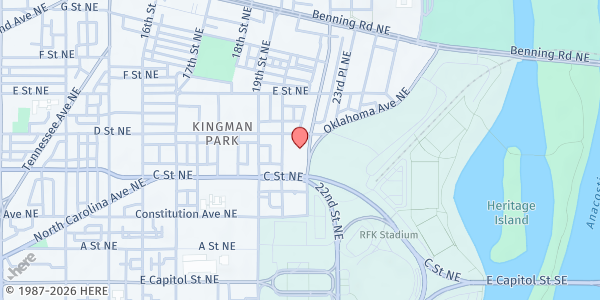 Map showing Saint Benedict The Moor at 320 21st Street NE, Washington, DC