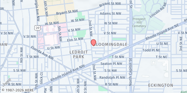 Map showing St. George's Episcopal Church at 160 U Street Northwest, Washington, DC