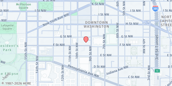 Map showing Succatosh - Northwest Washington at 915 F Street Northwest, Washington, DC