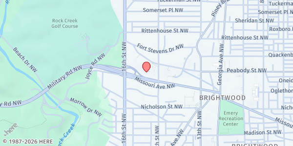 Map showing The Doreen Apartments at 5910 14th St NW, Washington, DC