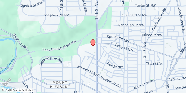 Map showing Woodner Apartment Complex at 3636 16th Street Northwest, Washington, DC