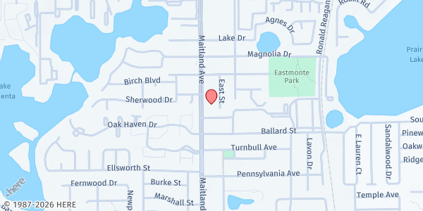 Map showing Altamonte Springs Seventh-Day Adventist Church at 455 Maitland Avenue, Altamonte Springs, FL