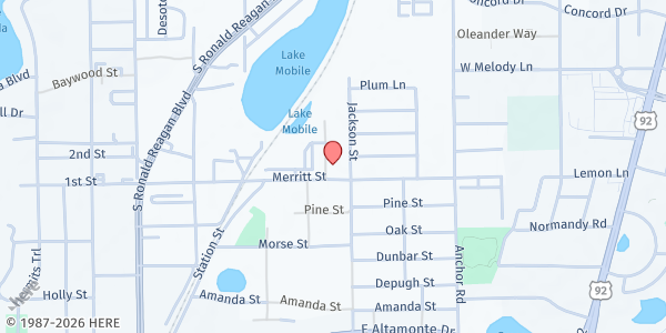 Map showing Apostolic Church of Jesus at 444 Ford Drive, Altamonte Springs, FL