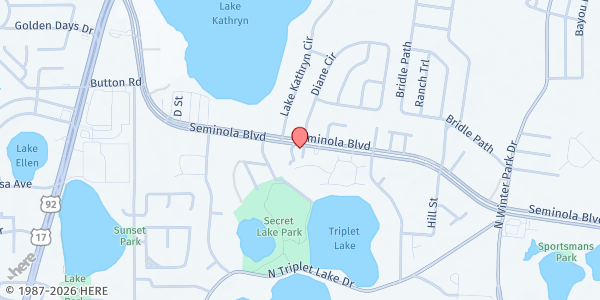 Map showing Christian HELP Food Pantry at 450 Seminola Boulevard, Altamonte Springs, FL