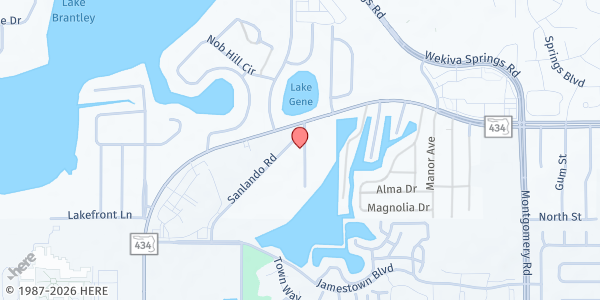 Map showing Comunidad Cristiana En Sus Pasos at 742 Sanlando Rd, Altamonte Springs, FL