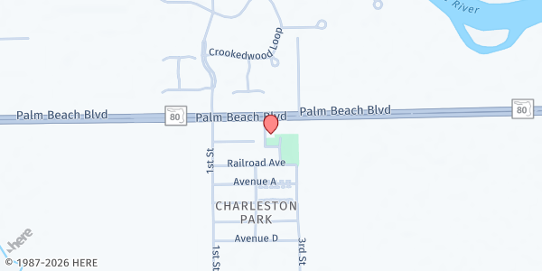 Map showing CHARLESTON PARK NEIGHBORHOOD ASSOCIATION at 2541 Charleston Park Dr., Alva, FL