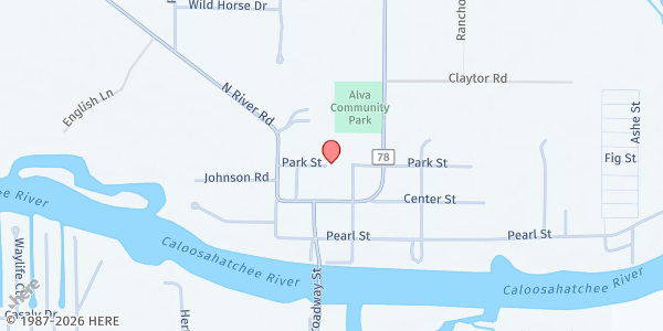 Map showing THE ALVA SCHOOL at 21219 N River Rd, Alva, FL