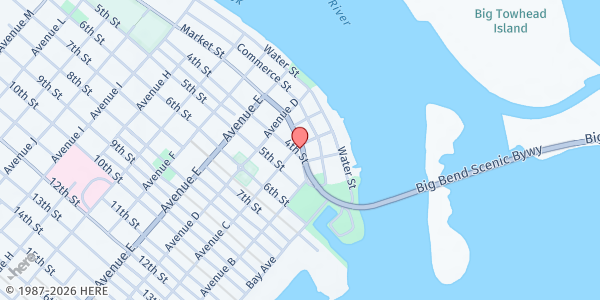 Map showing Franklin's Promise Coalition & Franklin County Food Pantry at 192 Coach Wagoner Blvd., Apalachicola, FL