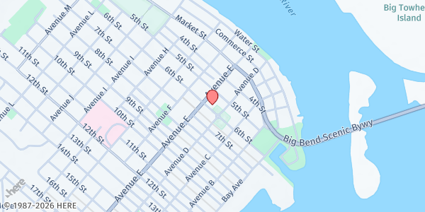 Map showing Trinity Episcopal Church at 79 6th St., Apalachicola, FL