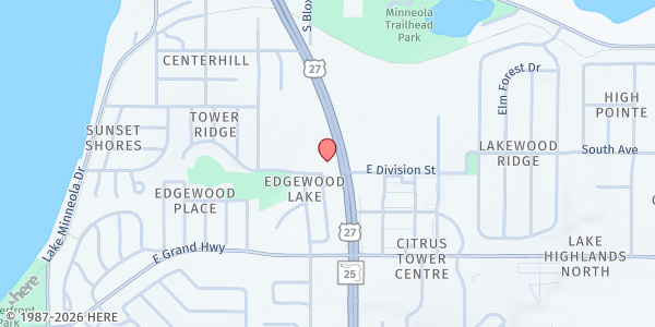 Map showing Ark Ministry Family Worship Center at 121 East Division Street, Apopka, FL