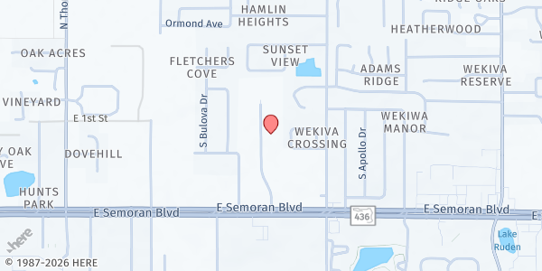 Map showing Casa De Oracion Internacional at 207 Semoran Commerce Pl., Apopka, FL