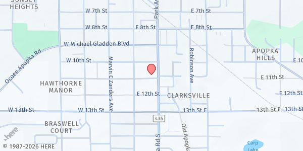 Map showing St. Paul African Methodist Episcopal Church at 1012 S. Park Ave., Apopka, FL