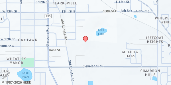 Map showing The Shabach Church at 1403 S. Highland Ave., Apopka, FL