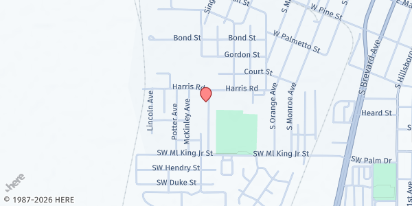 Map showing Arcadia Housing Authority at 7 Booker T Washington Rd., Arcadia, FL