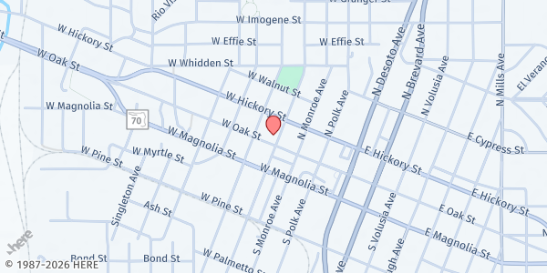 Map showing Trinity United Methodist Church at 304 W. Oak St., Arcadia, FL