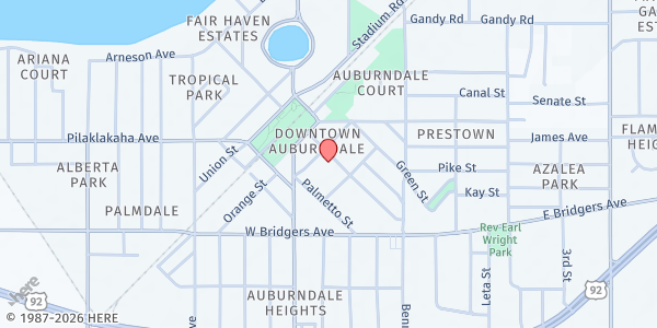 Map showing St. Alban's Episcopal Church at 208 E Lake Ave, Auburndale, FL