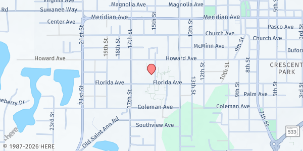 Map showing Love One Another Ministry at 13853 15th Street, Avondale, FL