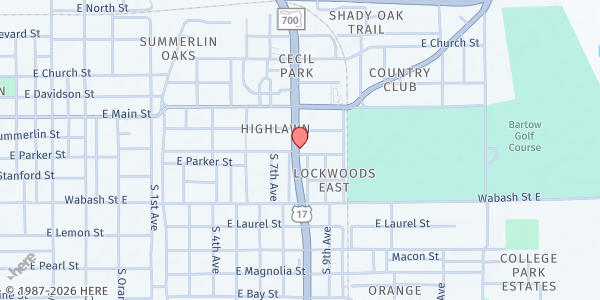 Map showing Faith & Deliverance - Bartow at 290 Hwy. 17 S., Bartow, FL