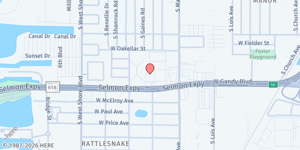 Map showing Grace family Church - Kinship Free Market at 4479 West Gandy Boulevard, Bayside West, FL